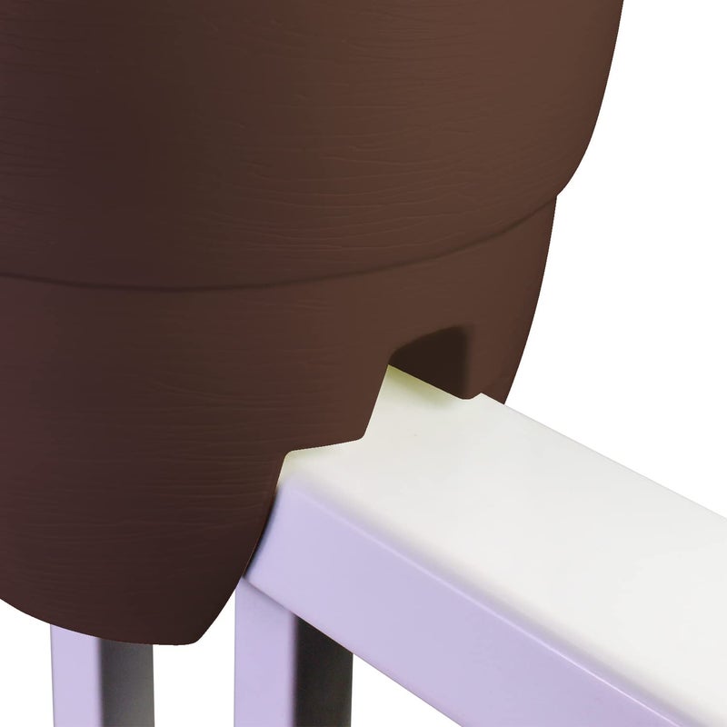Emsco Group Bloomers Railing Planter with Drainage Holes â€“ 24" Weatherproof Resin Planter â€“ Brown, Plastic - Image 5